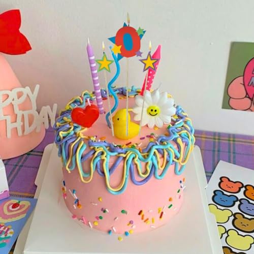 Image of Wanna Party Number 0 Birthday Candle and Stars - 3Ct