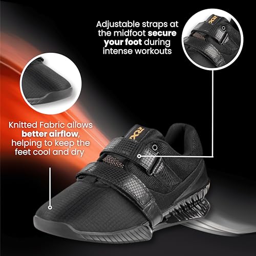 Image of RXN Hercules Weightlifting Shoes for Men and Women - Weight Lifting Shoes for Powerlifting, Deadlifting & Crossfit - Strap and Lace-Up Gym Shoes - Non-Slip Olympic Lifting Shoes