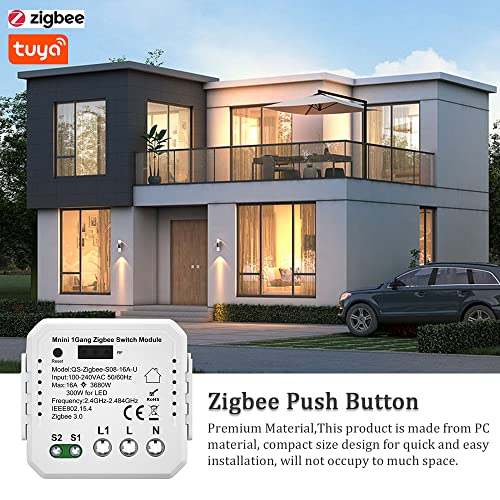 yangzy qs zigbee s08 16a u tuya zigbee zigbee bouton poussoir normal module de commutation appareil électrique domestique max 3 gang switch control module mobilephone app télécommande compatible alexa