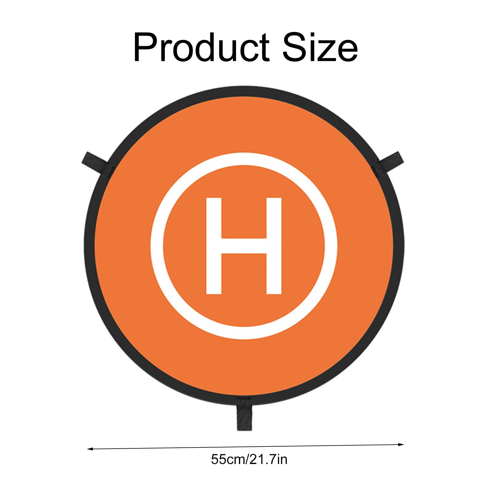 Helipad Dronepad, Drone Landing Pad, Pieghevole, Tappeto di Atterraggio, Arancione, Diametro 55cm, con Borsa