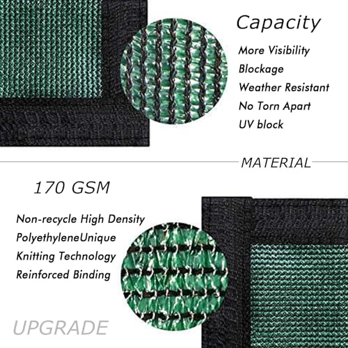 UPGRADE Privacy Screen Fence 5' x 50' Commercial Shade Cover with Brass Grommets Heavy Duty Perfect for Outdoor Back Yard-Dark Green, Customizable by UPGRADE - Used condition - Image 2