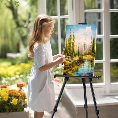 Image of RRFTOK 2 Pack 17-66 Inch Art Easel Stand for Painting and Sign, Black