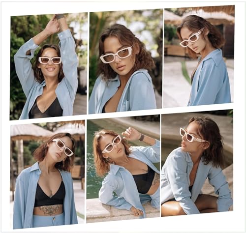 Image of IFLASH Rectangle Sunglasses for Women 90s Retro Trendy Y2K Classical Vintage Square Shades