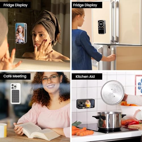 Image of GooseBox Suction Cup Phone Case Mount, Double-Sided Suction Anti-Slip Silicon Sticky Phone Stand Hands-Free Strong Grip Holder for Selfies and Videos (White)