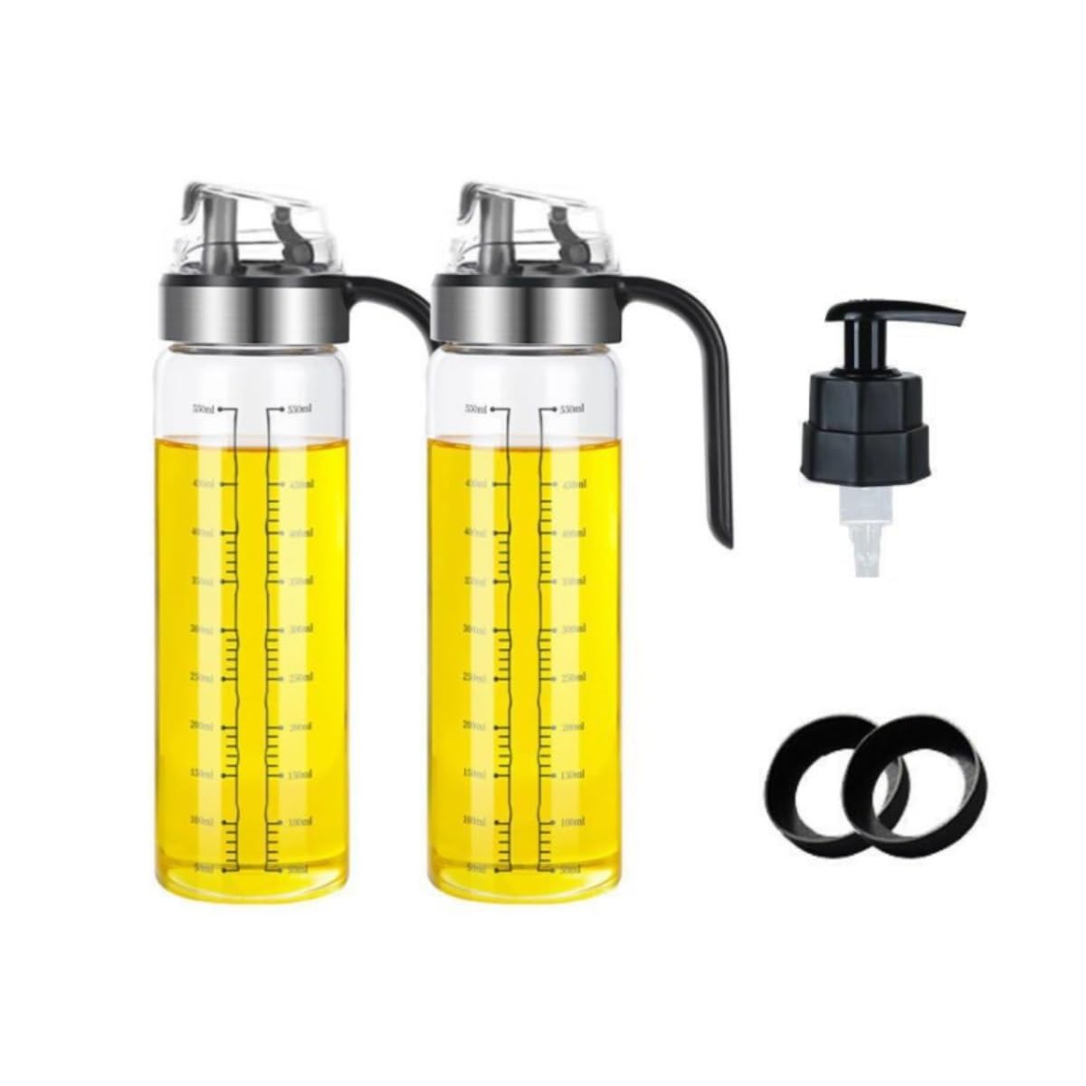 CVdrtyED Leak Proof Oil And Vinegar Dispenser Set Kitchen Household Leak Proof Soy Sauce Bottle Vinegar Pot Seasoning 2 Piece Set For Liquid Seasonings(25.5cm)