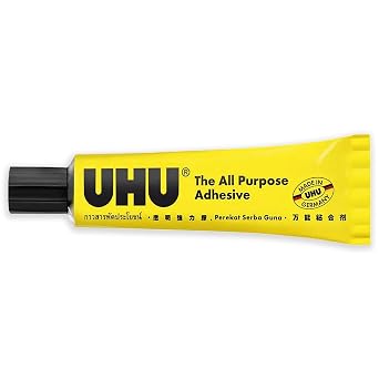 UHU All Purpose Glue Adhesive - Liquid Synthetic Resin Adhesive - 33ml Tubes - Pack of 2 Tubes