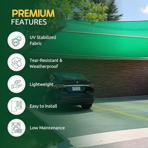 Image of Green Shade Net - 90% Sunblock | UV Stabilized & Heavy Duty | Protection Net for Terrace, Lawn, Balcony & Greenhouse (6 * 8 ft)