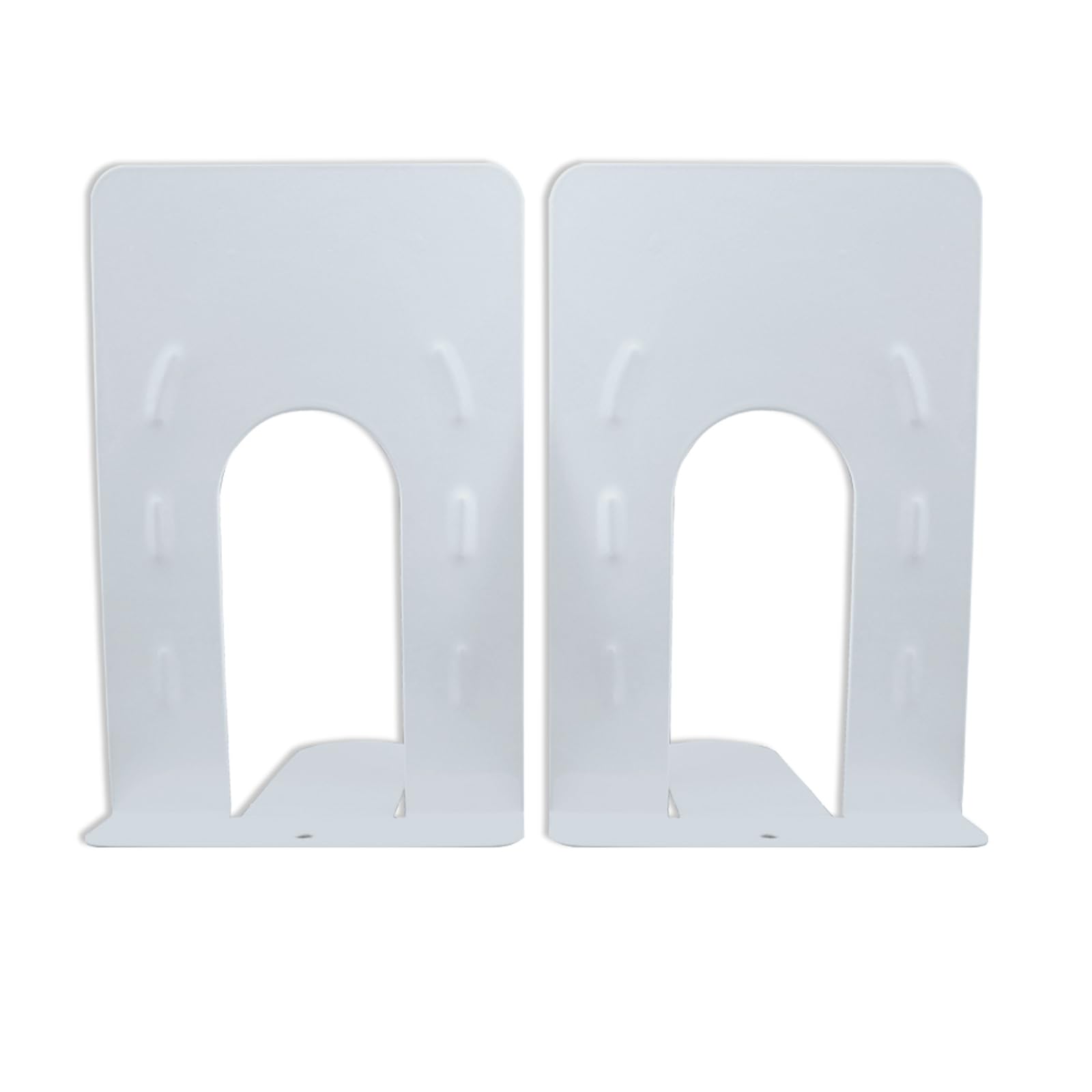 White Book Ends,Heavy Duty 1 Kilogram Steel Bookends,Tall Bookend 9 1/2 Inch Heavy Book, School Supplies.Large Metal Closet Organizer Vintage Classroom Dorm Home Office Decoration.1 Pair