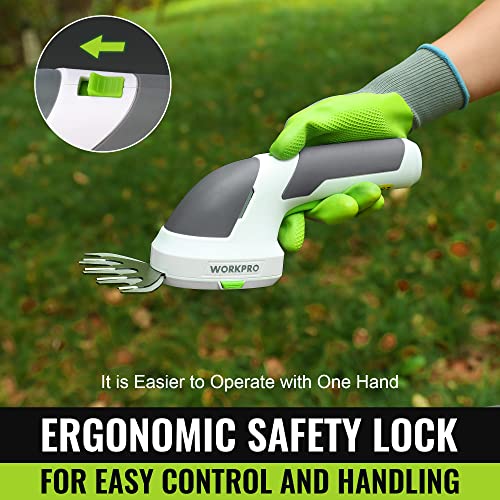 Workpro Cordless Grass Shear & Shrubbery Trimmer - 2 In 1 Handheld Hedge Trimmer 7.2V Electric Grass Trimmer Hedge Shears/Grass Cutter Rechargeable Lithium-Ion Battery And Type-C Cable Included #TOP3