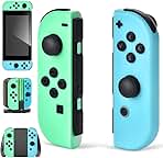 Replacement for Switch Controller Work with Switch/Lite/OLED,Wireless Gamepad Support Dual Vibration,6-Axis Gyro,Wake-up,Motion Controls,Screenshot, L/R (Green and Blue)
