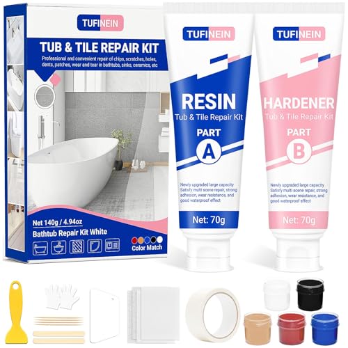 Bathtub Repair Kit 4.94oz (Color Match), TUFINEIN...