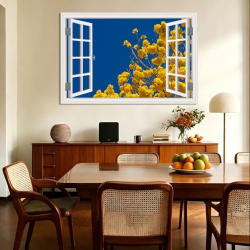 Cuadro lienzo efecto ventana de montañas nevadas para decoración moderna de 20x30cm 2