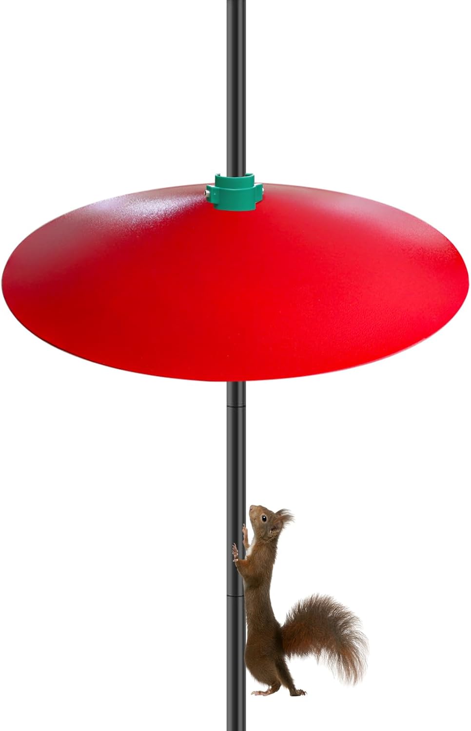 17" Metal Squirrel Baffle for Bird Feeder Pole & Baffle for Bird Feeder, Extra Large Squirrel Guards Protect Outside Pole Mount Bird House Outdoor Shepherd’s Hook-Red
