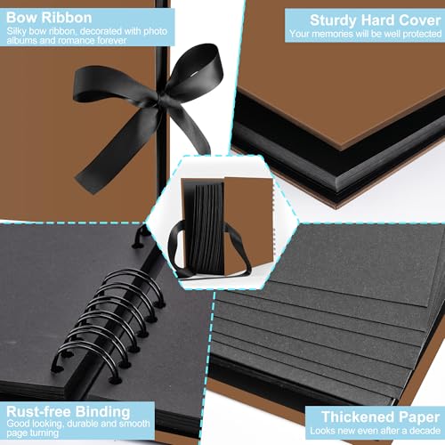 DazSpirit Photo Album Scrapbook, 80 Page DIY Memory Book with 12 Metallic Pens & 8 Photo Stickers, Holds 420 Photos - Image 3