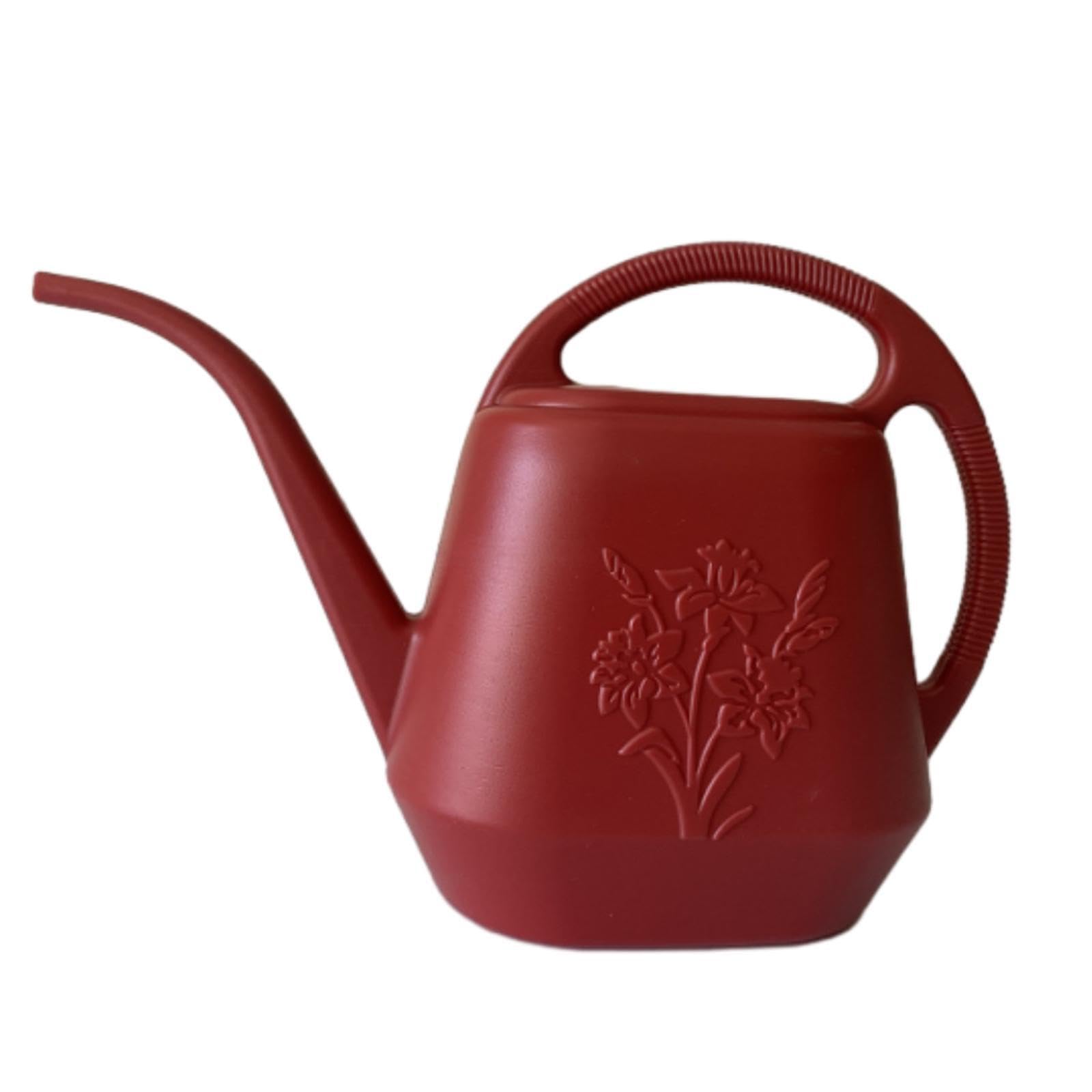Quxvuis Red Watering Pot For Indoor Outdoor Ceramic Garden 4L Ergonomic Handle Durable Long Spout Watering Can Is Made Of Premium Garden Can Indoor Outdoor Plant, 38X24.5cm