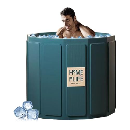 Simcat Tragbare Badewanne für Erwachsene, tragbare Eisbadewanne für Kaltwassertherapie-Training, faltbare kalte Tauchwanne zur Erholung (80 x 65 cm, Badewanne)