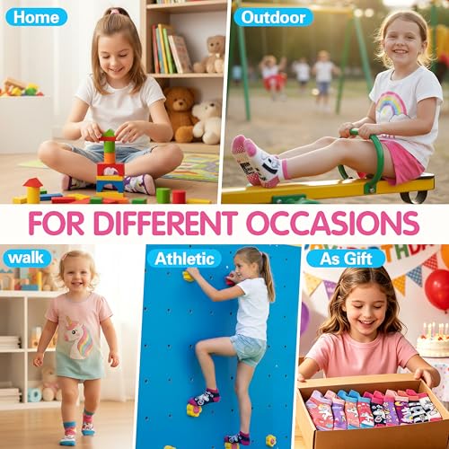 Image of Unicorn Socks Gifts for Girls kids Cute Animal Fun Crew Fashion Funny Novelty Soft Cotton Socks 6 Pairs