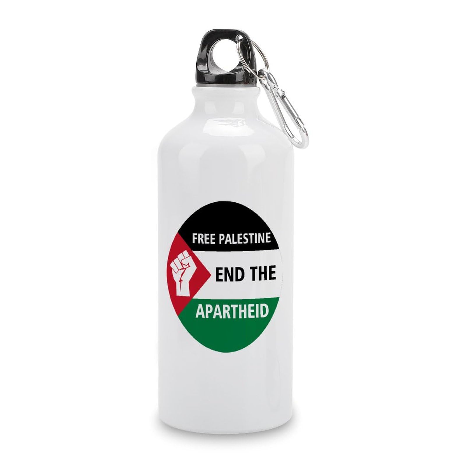 FREE Palestine End The Apartheid Water Bottles Palestine National Flag Aluminum Water Bottle 20 OZ Portable Travel Bottle for Cycling Fitness Sports Fits Most Bike Cages
