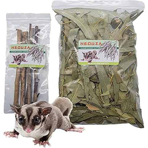 NEOUZA Sugar Glider Bedding, Chew Treats, 200g Eucalyptus Leaves Cover