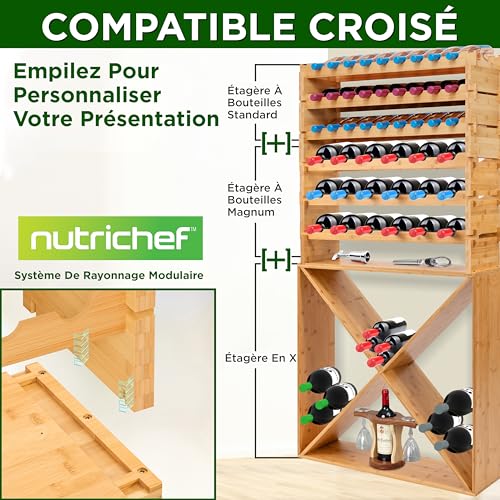 Casier à bouteilles magnum NutriChef range bouteille vin modulaire