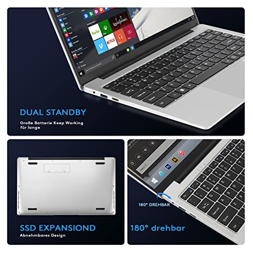 Auusda Laptop 8GB DDR4 256GB SSD Win 11Pro Celeron J4105 PC (Up to 2.8Ghz), 14.1 Inch Notebook with Mini HDMI, USB-Ax2, Micro SD Card Slot, Camera, 3TB Storage Upgrades – Bild 7