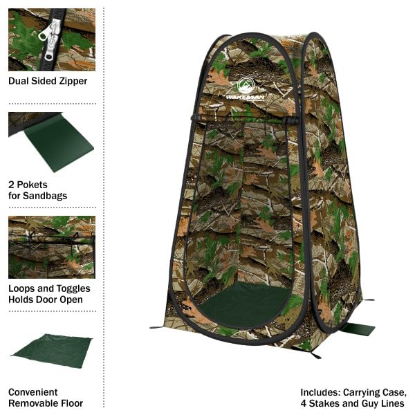 Pop Up Pod - Tienda de Ducha de Privacidad, Vestidor o Cubículo Portátil para Baño con Bolsa de Transporte para Camping, Playa o Tailgate de Wakeman Outdoors (Camo) miniatura 2