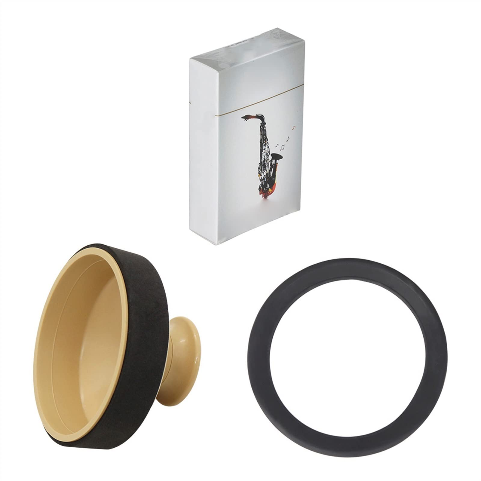 Accessori per sassofono Set Di Tre Pezzi Per Sassofono Contralto Sassofono Silenziatore Muto Anello Ancia Contralto