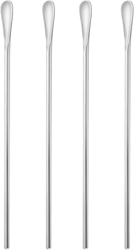 Cuchara agitadora de café de 8.5 pulgadas8.6 in, acero inoxidable plateado 304#, palitos de café redondos, sólidos y de mango largo, para cóctel, té