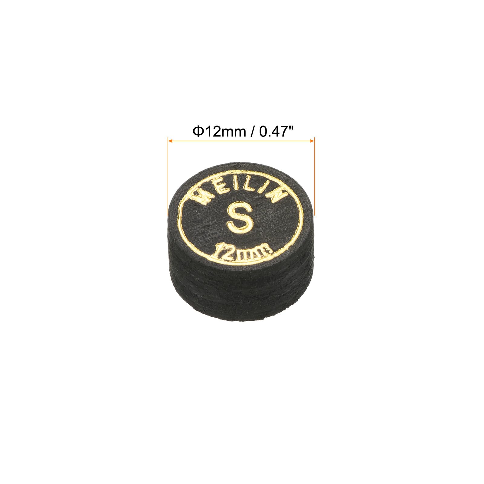 PATIKIL 12mm Billar Taco Puntas, 2 Paquete Suave Múltiples Capas Pool Billar Taco Puntas Laminado Pegamento Snooker Palo Punta Billar Accesorios, Negro