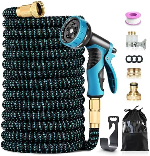 100ft Expandable Garden Hose, Water Hose with 10 Function Nozzle ...