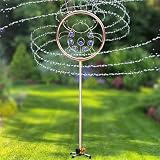 34' Tall Copper-Coated Stainless Steel Garden Sprinkler, 360° Rotating Decorative Ornamental Sprinkler for Lawn, Yard & Landscape Watering (Ladybug)