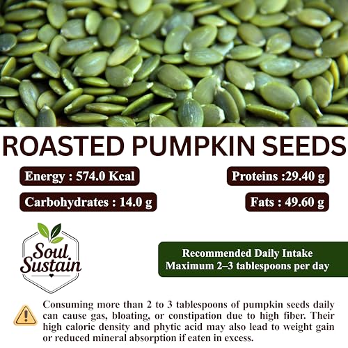 Image of Roasted Pumpkin Seeds (100 GM) - Plant Protein & Fiber Rich Snack, Heart & Bone Support, Healthy Fats, Magnesium & Antioxidants, Salad & Smoothie Toppers, Baking & On-the-Go Nutritious Seeds