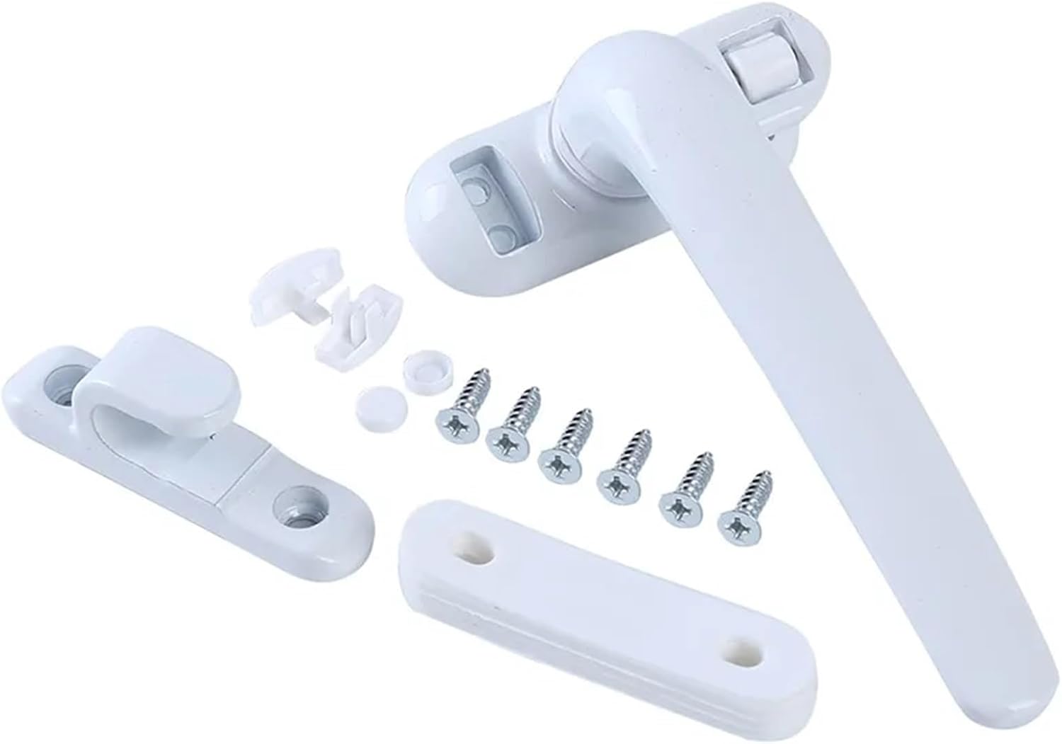 Universal Window Handle Key Locking with Locks Kids Security Door Handle for Double Glazing Windows Handle Door Turning Handle(1 pc White Right)