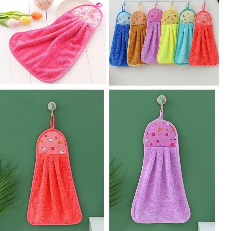 Image of Fezora Microfiber Hand Towels for Home & Kitchen - Anti-Bacterial Hanging Towels for Wash Basin, Soft Lint-Free Napkins for Hand Drying, Dish Cleaning & Everyday Use, Multicolor (Pack of 4)