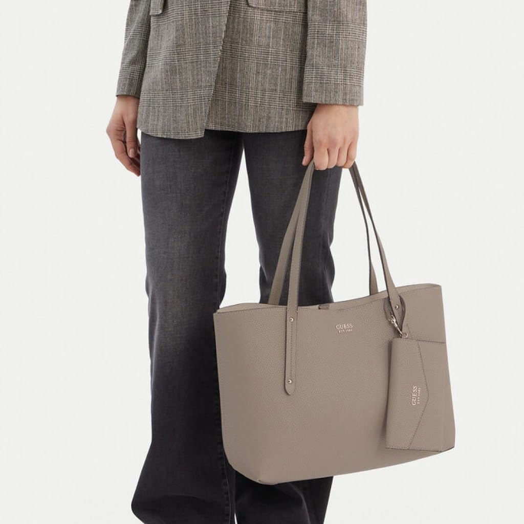 GUESS Borsa shopper Brenton reversible tote con pochette dark taupe BS26GU07 PG964823