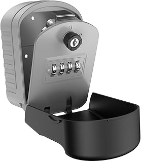 Safe Box, Key Safe Box Outdoor, 4 Digit Combination Key Storage Lock Box Key Bag Lock Box Wall Mounted Key Safe Storage Weatherproof Box for Home Outdoor Outdoor Wall-Mounted Keys Storage Box