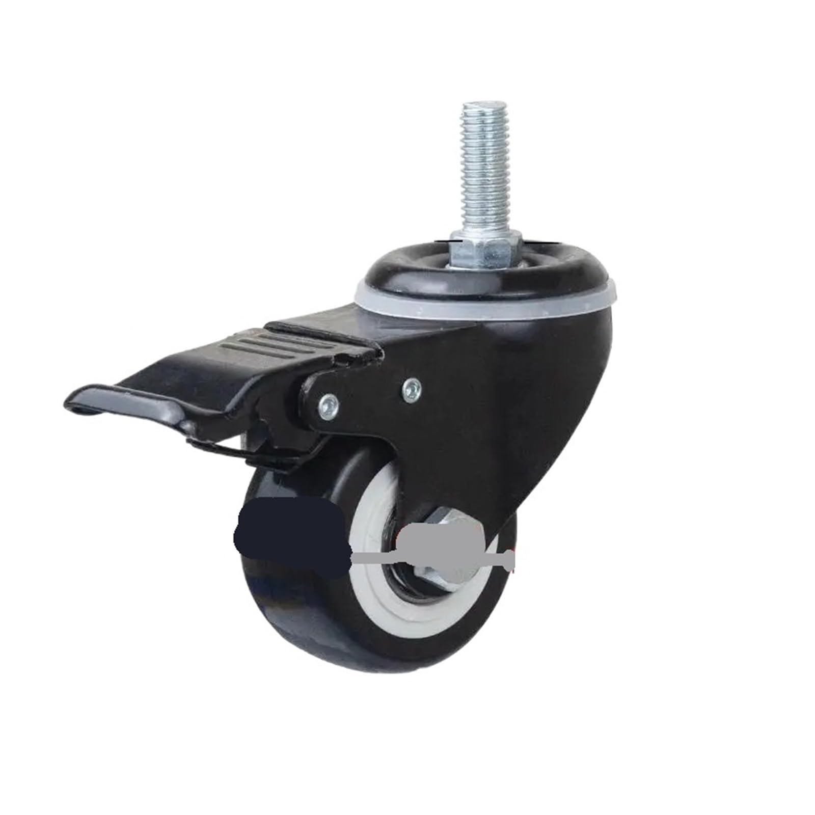MXXDMOPD 1 Piece/2.5 inch Swivel Caster M12*30mm Screw/Double Bearing Brake Wheel/Silent(Brakes-12x30mm)