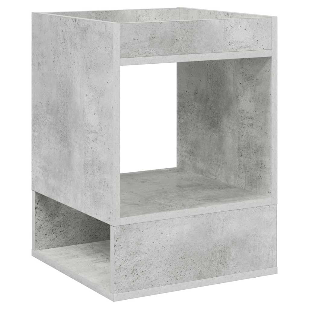 Mesa auxiliar de hormigón, gris, 40 x 40 x 56 cm, rectangular, moderna mesa de centro de madera con estante, elegante mesa de salón para sofá y sillón en interiores