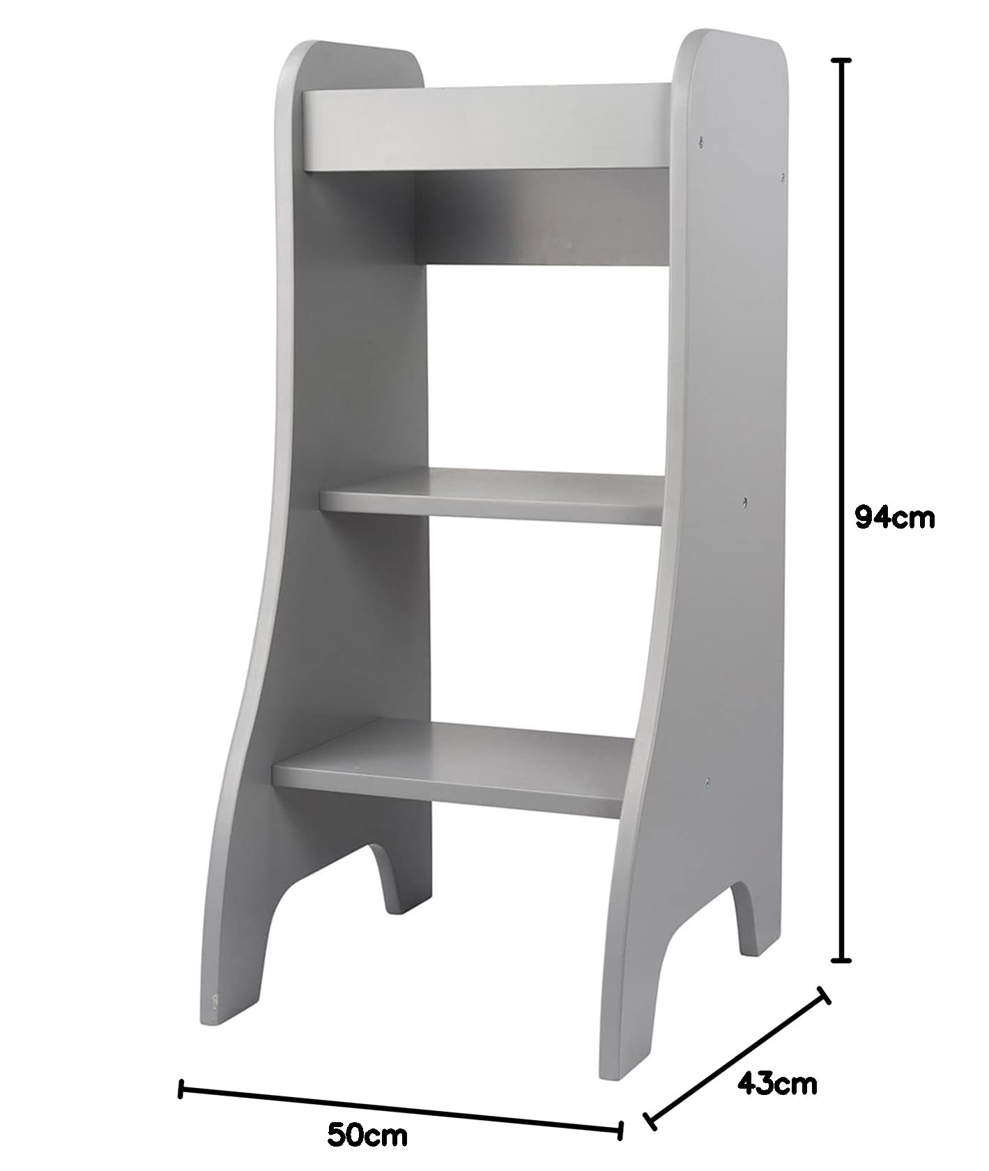 Puckdaddy® Montessori Lernturm Turmine, Weiß, Entdeckerturm, Tritthocker | Montessori Lernturm, MDF, Weiß, Entdeckerturm ab 1 Jahr, Kippschutz, bis 40 kg, Maße 43×50×94 cm