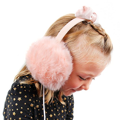 DURAGADGET Pink Fluffy Earmuffs Winter Headphones with 3.5mm Connector - Compatible with iOcean Rock M6752 | X1 | X7 HD | X7S (8G) | X7S-T | X8 Mini Pro | X8 Mini | X8