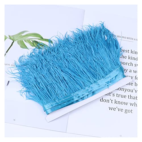 Plumes d'autruche en frange de 10 mètres bleu lac pour décoration de mariage - 2