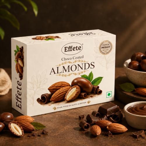 Image of Effete Choco Coated Almonds 32gm - Chocolaty Dryfruits chocolates packet, Chocolicious Almonds, Dryfruits chocolates packet, center filled chocolate, chocolates gift pack, chocolate box
