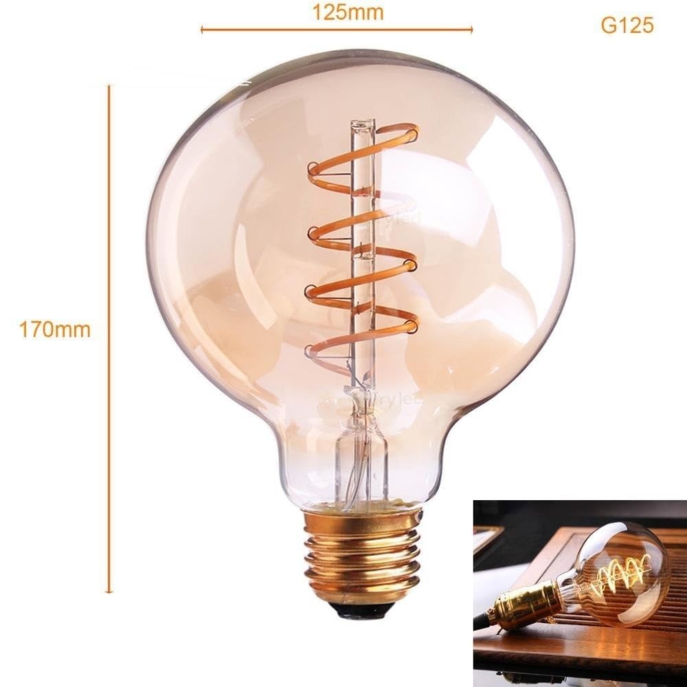 YSJX lighting, 4 Uds Retro LED espiral bombilla de filamento G125 3W E27 AC220V, lámpara Edison regulable luces decorativas Led