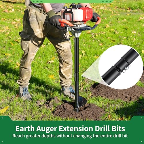 Image of 3 Auger Extension Bits 3 /4in Shaft, 9.4 /12.6 /20.9in Bars for Earth Drilling