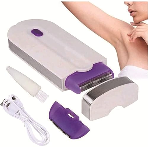 Women Laser Rechargeable Epilator Remover Smooth Touch Hair Removal Instant Pain Free Razor Sensor- Light Technology Hair Remove (Color : White Medium Packing Box-A)