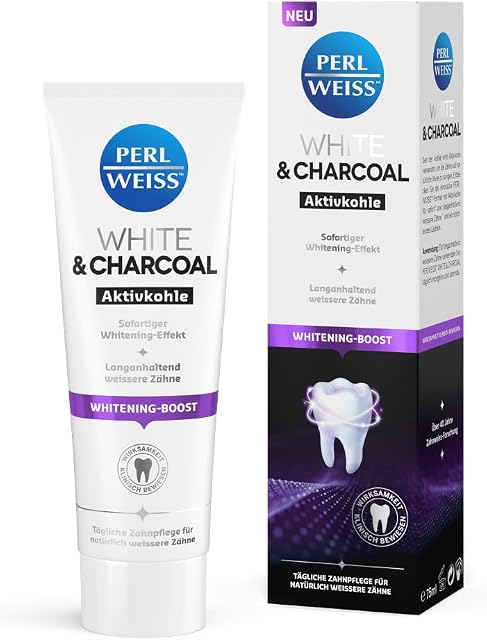 Perlweiss White & Charcoal węgiel aktywny, 75 ml