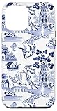 iPhone 15 Pro Max Preppy Blue and White Willow Pattern Chinoiserie Toile Case