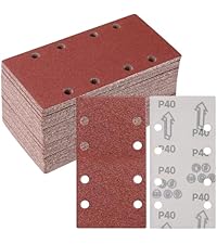 Papier Abrasif 35 Feuilles 93x185mm - Grain 40/60/80/120/240 - Pour Ponceuse Orbitale