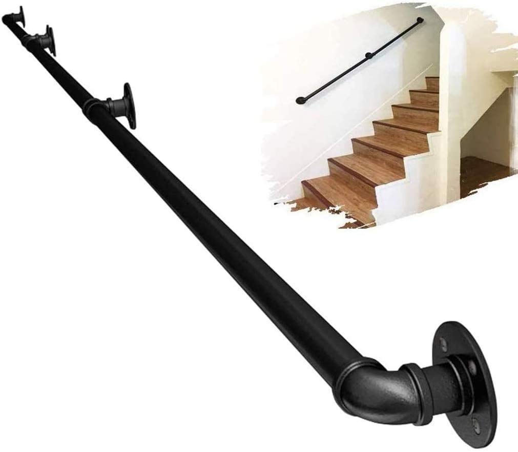 Rampe de tuyau noir en fer forgé de qualité supérieure pour escalier