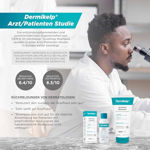 Dermikelp® Beruhigendes Shampoo für trockene, juckende Kopfhaut – Sanfte Pflege bei Schuppen und Empfindlichkeit, Ohne Steinkohlenteer, Ohne Parabene, 135 mg Meeresalgen-Extrakt